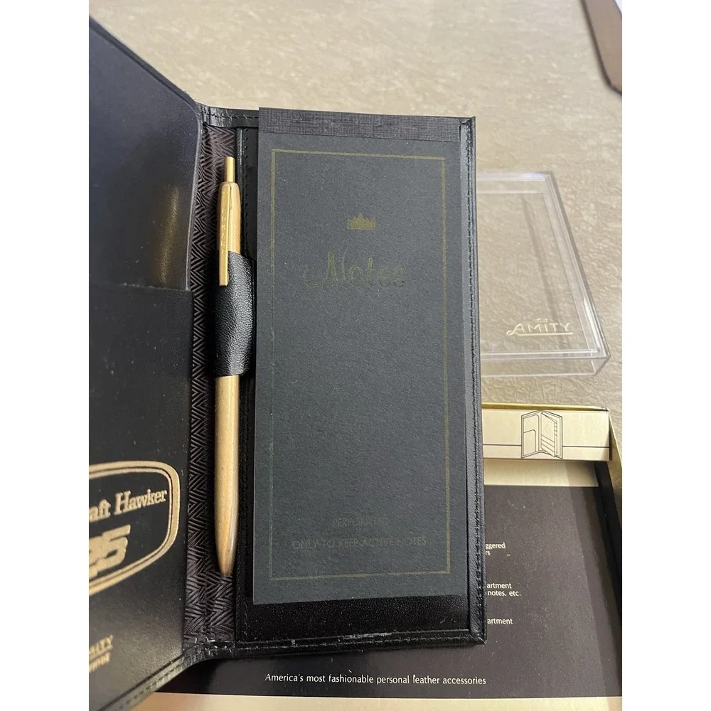 Vintage Amity Wallet Notepad Billfold NEW Deadstock Beechcraft Notepad & Pen Set